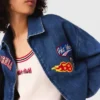 Oversized broderad jeansjacka Oversized broderad jeansjacka