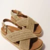 Platta sandaler med raffiaeffekt Platta sandaler med raffiaeffekt