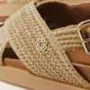 Platta sandaler med raffiaeffekt Platta sandaler med raffiaeffekt