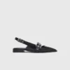 Platta slingbacks med läderrem Platta slingbacks med läderrem