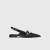 Platta slingbacks med läderrem Platta slingbacks med läderrem