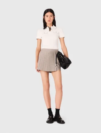 Plisserad skort med strass