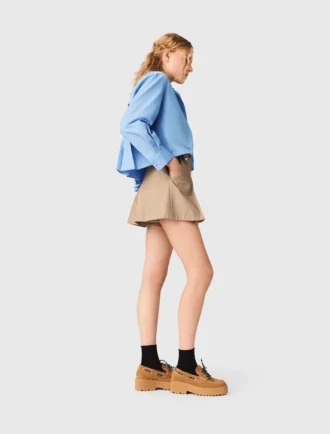 Plisserade bomullsshorts