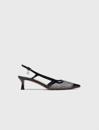 Pumps i mesh med strass Pumps i mesh med strass