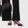 Pumps i slätt läder med hälrem Pumps i slätt läder med hälrem