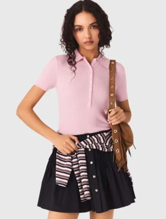 Ribbad tröja med polokrage Ribbad tröja med polokrage