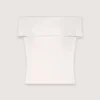 Ribbstickad topp med bardot-ringning