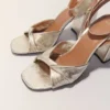 Sandaler i metallicläder med klack