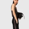 Strappig stickad topp med strass