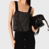 Strappig stickad topp med strass