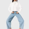 Strukturerade ballongjeans