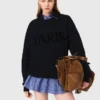Sweatshirt med präglad Paris-logotyp Sweatshirt med präglad Paris-logotyp