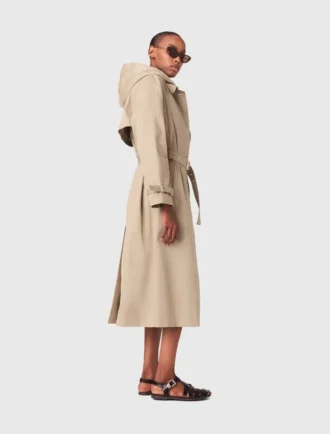 Trenchcoat med avtagbar huva