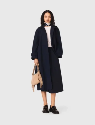 Trenchcoat med avtagbar huva med strass