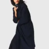 Trenchcoat med avtagbar huva med strass