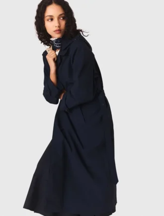 Trenchcoat med avtagbar huva med strass