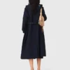 Trenchcoat med avtagbar huva med strass