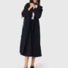 Trenchcoat med avtagbar huva med strass