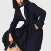 Trenchcoat med avtagbar huva med strass