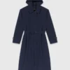 Trenchcoat med avtagbar huva med strass