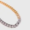 Tvåfärgat halsband med strasslänkar Tvåfärgat halsband med strasslänkar