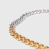 Tvåfärgat halsband med strasslänkar Tvåfärgat halsband med strasslänkar