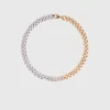 Tvåfärgat halsband med strasslänkar Tvåfärgat halsband med strasslänkar