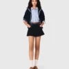 Tweedshorts med detaljer i denim Tweedshorts med detaljer i denim