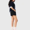 Tweedshorts med detaljer i denim Tweedshorts med detaljer i denim