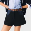 Tweedshorts med detaljer i denim Tweedshorts med detaljer i denim