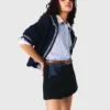 Tweedshorts med detaljer i denim Tweedshorts med detaljer i denim