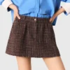 Tweedshorts med elastisk midja