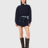 Tweedshorts med kontrasterande midjeband Tweedshorts med kontrasterande midjeband