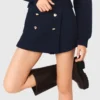 Tweedshorts med kontrasterande midjeband Tweedshorts med kontrasterande midjeband
