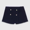 Tweedshorts med kontrasterande midjeband Tweedshorts med kontrasterande midjeband