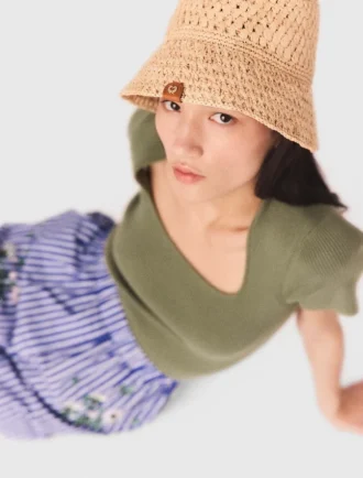 Virkad raffia-buckethat Virkad raffia-buckethat